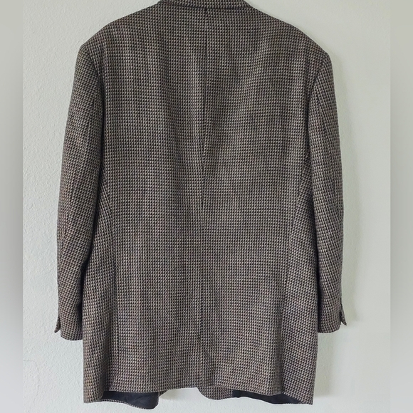 Nino Cerruti Sport Coat Jacket Mens Brown Black 2Buttons Long Sleeve Has holes - Picture 3 of 14